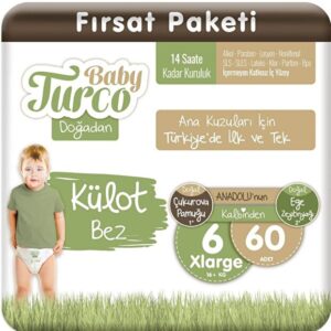 Baby Turco Doğadan Külot Bez 6 Numara Xlarge 60 Adet