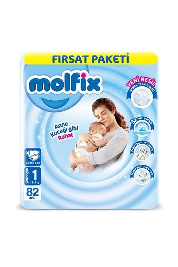 NW NessiWorld Bebek Bezi Fırsat Paketi 1 Beden 2-5 Kg 82 Adet