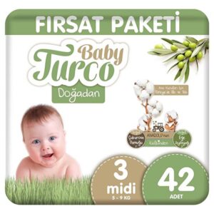 Baby Turco Doğadan Fırsat Paketi Bebek Bezi 3 Numara Midi 42 Adet