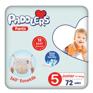 Paddlers Külot Bebek Bezi 5 Numara (11-18 Kg) Junior 72 Adet - Ekstra Fırsat Paketi, Sızdırmaz